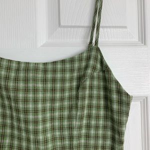 UO GREEN PLAID ALINE TANK DRESS